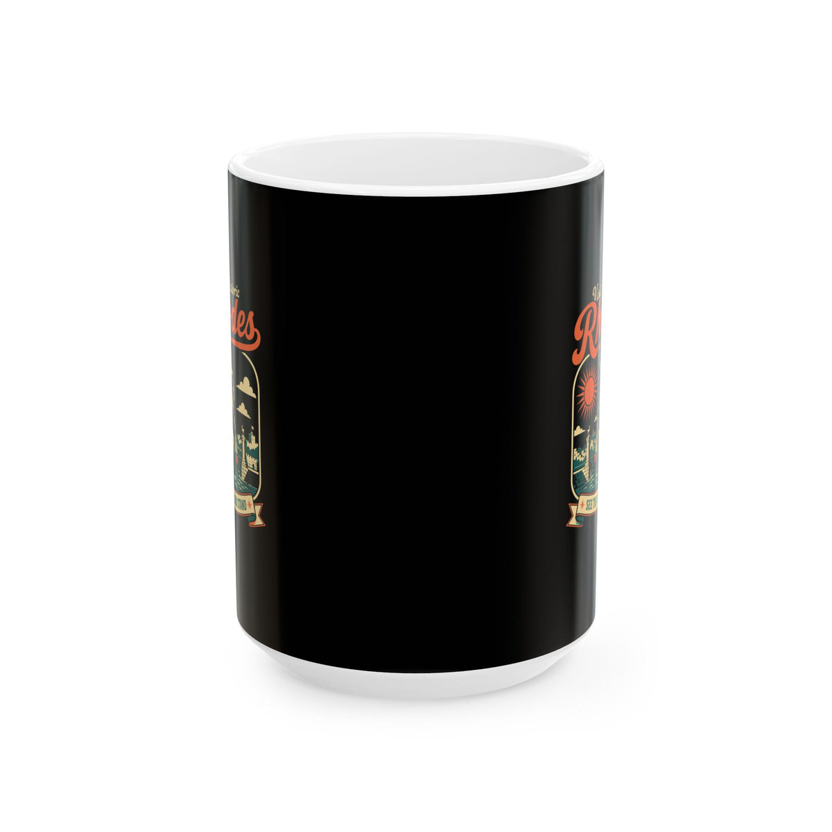 Colossus of Rhodes Visit Rhodes Ceramic Mug, (11oz, 15oz)