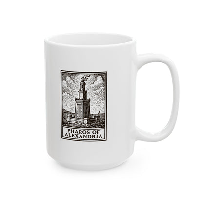 Pharos Stamp Ceramic Mug, (11oz, 15oz)
