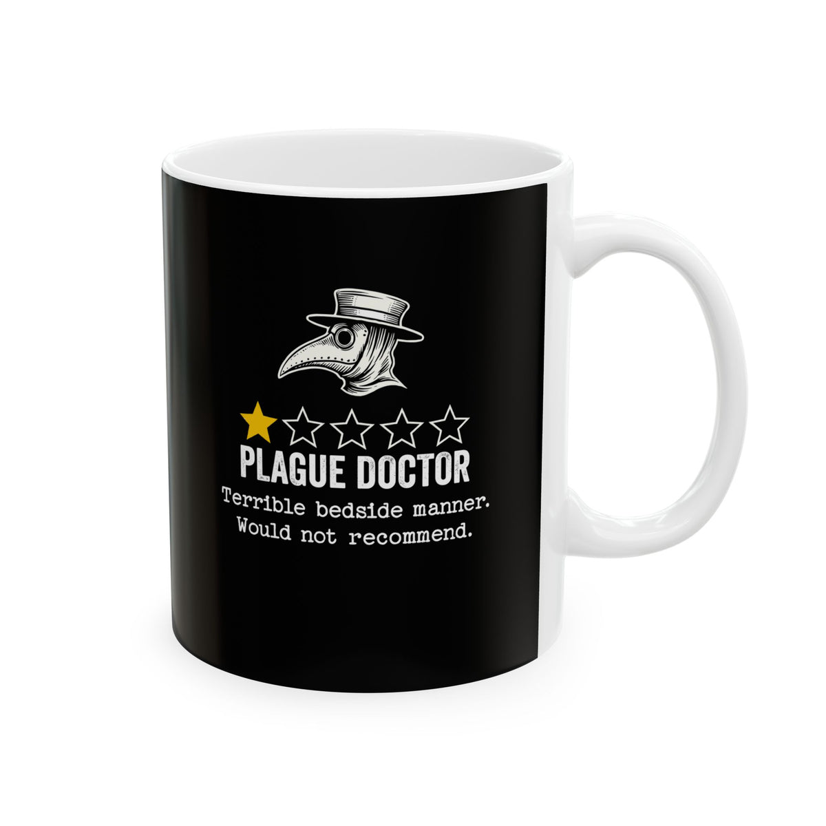 Plague Doctor Bad Review Ceramic Mug, (11oz, 15oz)