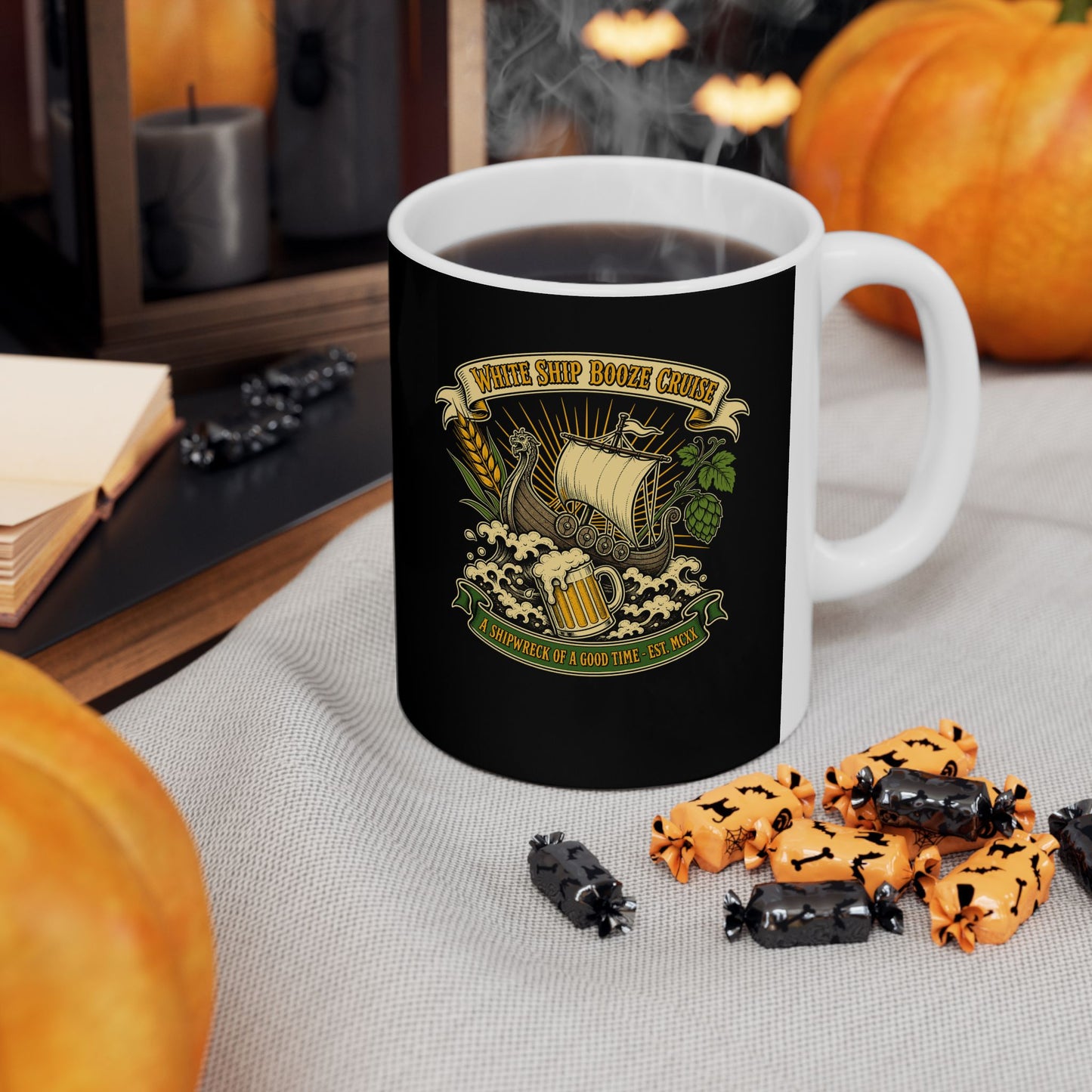 White Ship Booze Cruise Disaster Ceramic Mug, (11oz, 15oz)
