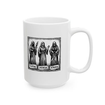 The 3 Fates Clotho Lachesis Atropos Ceramic Mug, (11oz, 15oz)