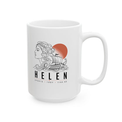 Helen of Troy Line Art Ceramic Mug, (11oz, 15oz)
