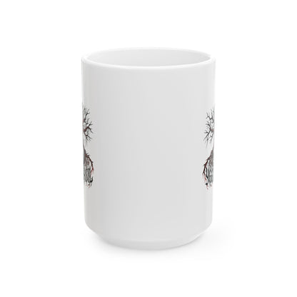 Yggdrasil Tree with Skull Ceramic Mug, (11oz, 15oz)