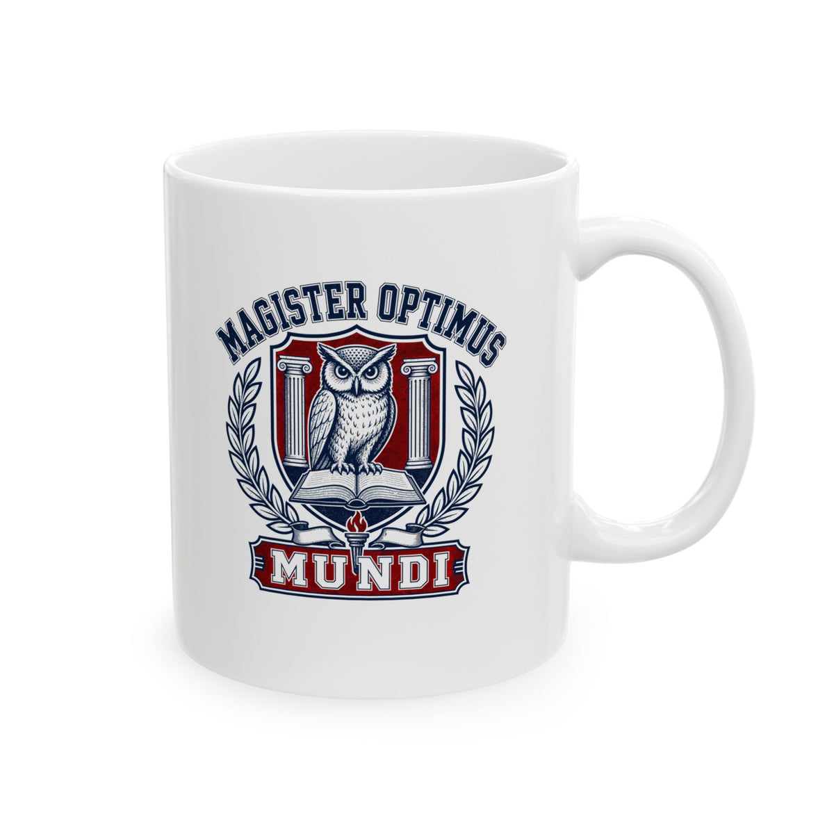 Magister Optimus Mundi Owl Ceramic Mug, (11oz, 15oz)