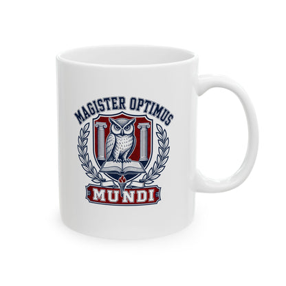 Magister Optimus Mundi Owl Ceramic Mug, (11oz, 15oz)