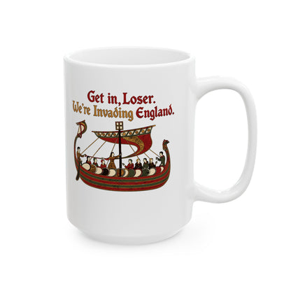 Get in Loser Norman Conquest Tapestry Ceramic Mug, (11oz, 15oz)