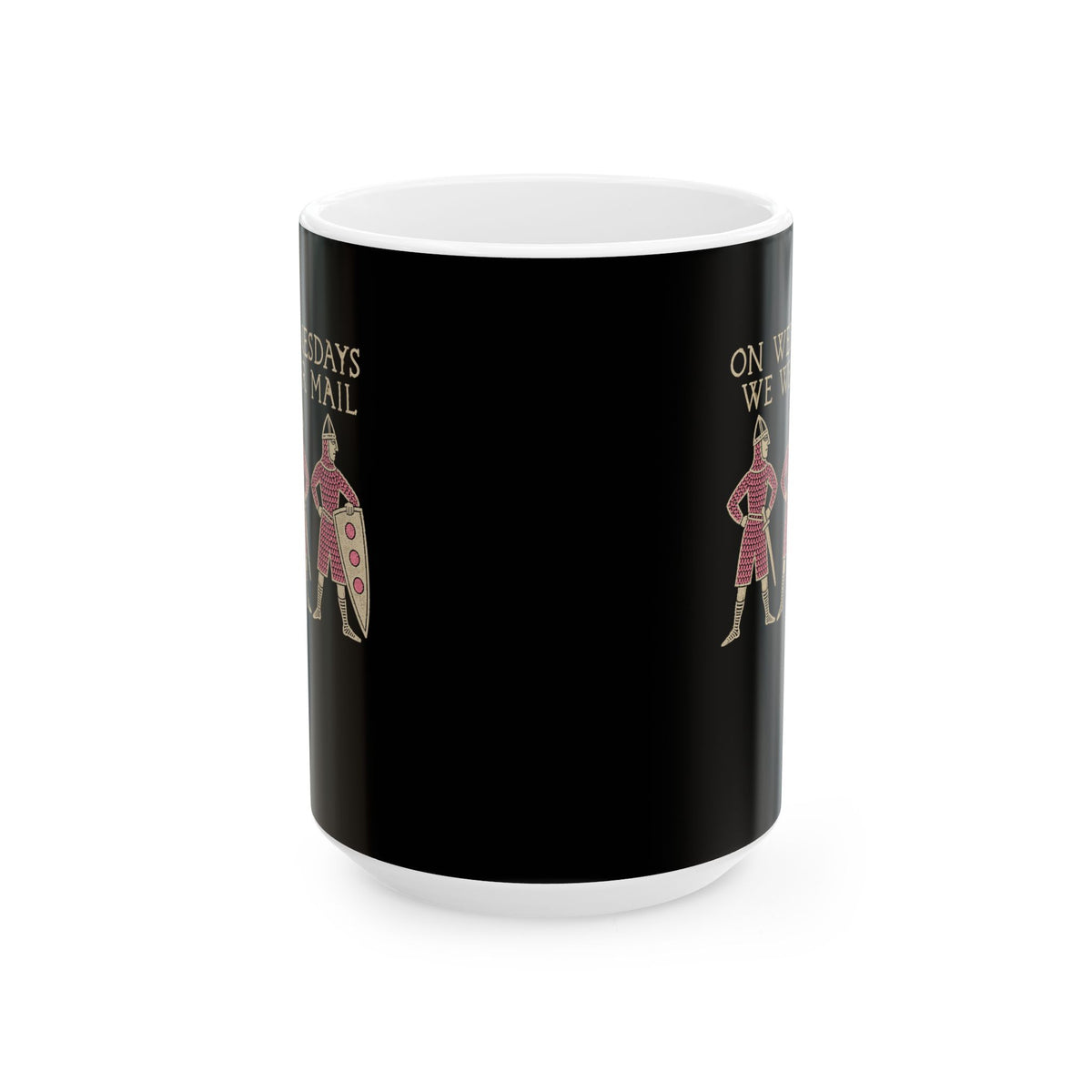 On Wednesdays We Wear Mail Tapestry Ceramic Mug, (11oz, 15oz)