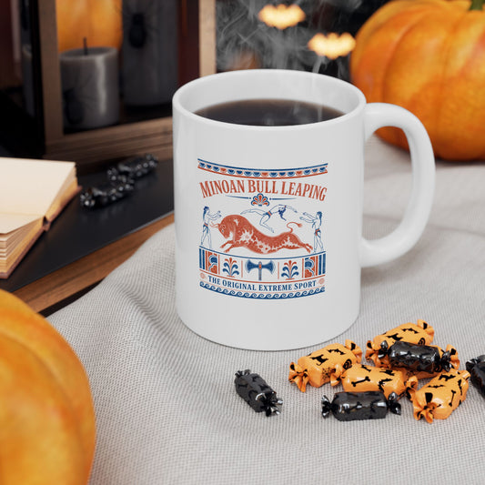 Minoan Bull Leaping Extreme Sport Ceramic Mug, (11oz, 15oz)
