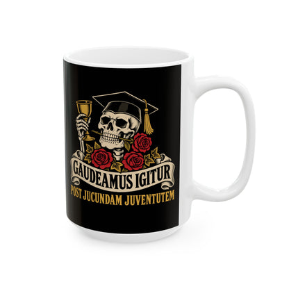 Gaudeamus Igitur Skull Ceramic Mug, (11oz, 15oz)