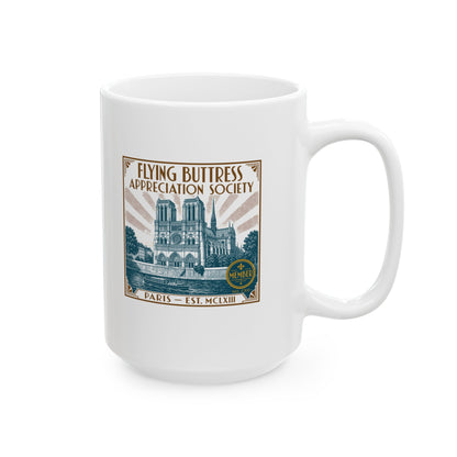Flying Buttress Appreciation Art Nouveau Ceramic Mug, (11oz, 15oz)