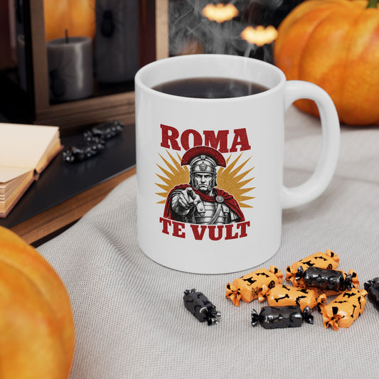 Roma Te Vult Rome Wants You Latin Ceramic Mug, (11oz, 15oz)