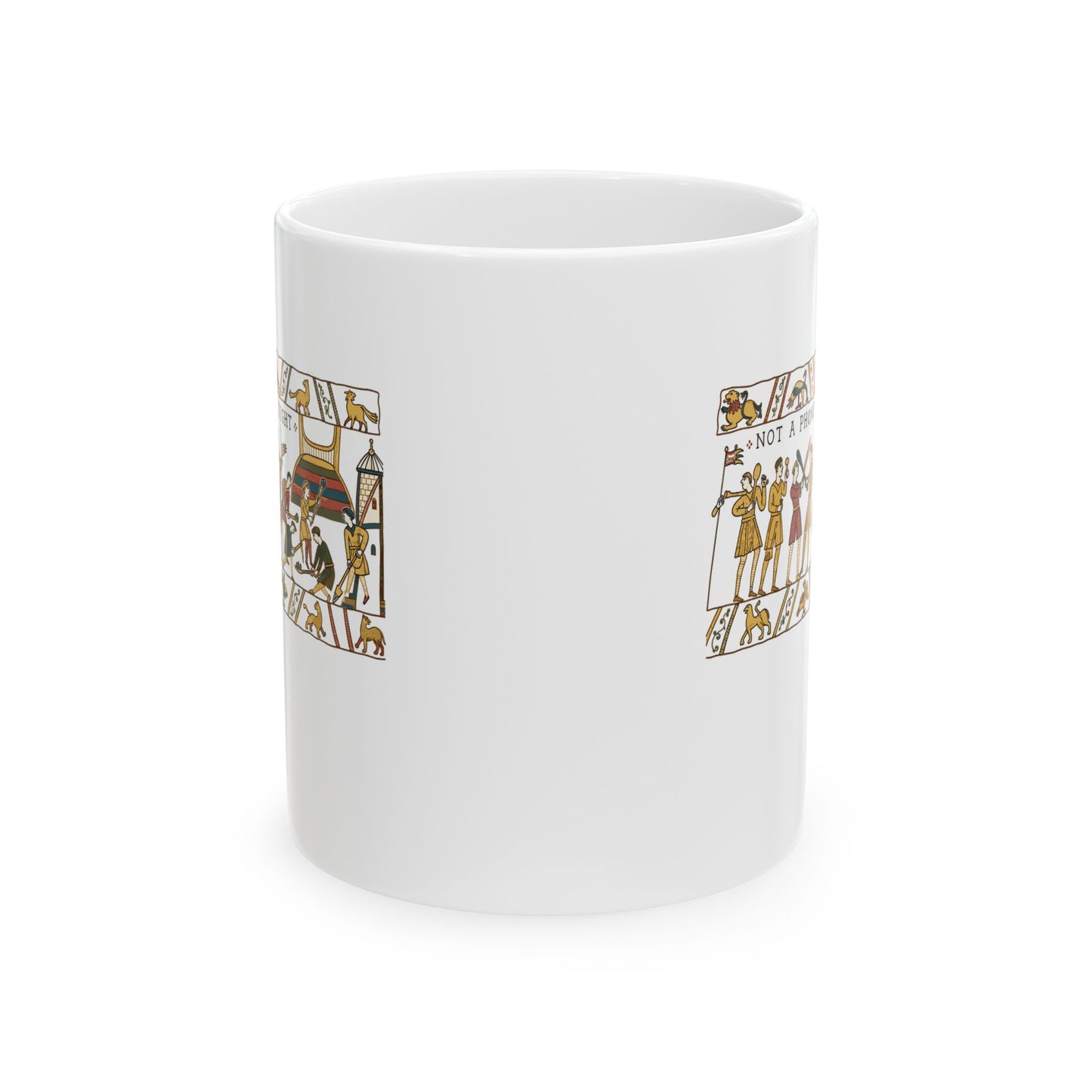 Bayeux Tapestry Not a Phone in Sight Ceramic Mug, (11oz, 15oz)