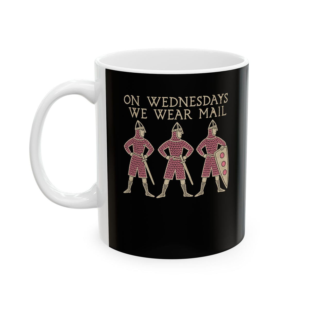 On Wednesdays We Wear Mail Tapestry Ceramic Mug, (11oz, 15oz)