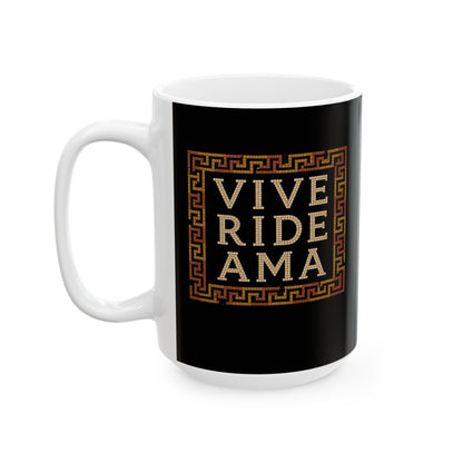 Vive Ride Ama Live Laugh Love Mosaic Ceramic Mug, (11oz, 15oz)