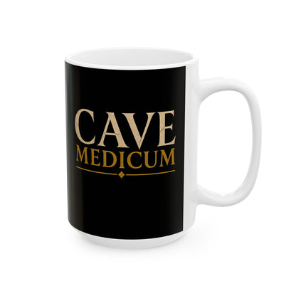 Carved Style Cave Medicum Beware the Doctor Ceramic Mug, (11oz, 15oz)