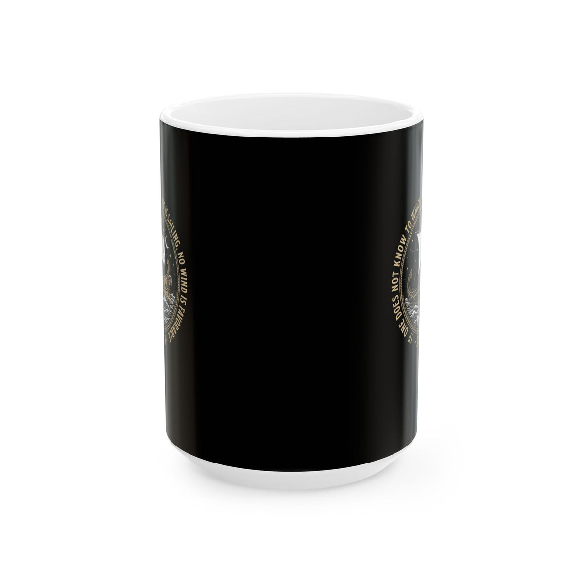 Seneca No Wind Is Favorable Quote Ceramic Mug, (11oz, 15oz)