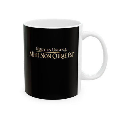 Breaking News: I Don't Care in Latin Ceramic Mug, (11oz, 15oz)