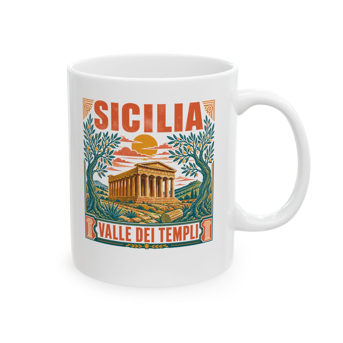 Agrigento Valley of the Greek Temples Ceramic Mug, (11oz, 15oz)