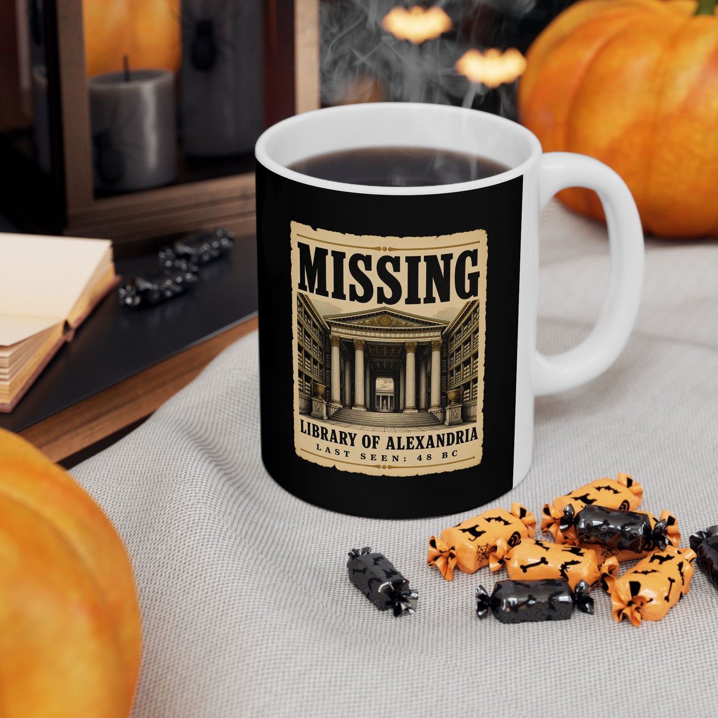 Missing Library of Alexandria Poster Ceramic Mug, (11oz, 15oz)