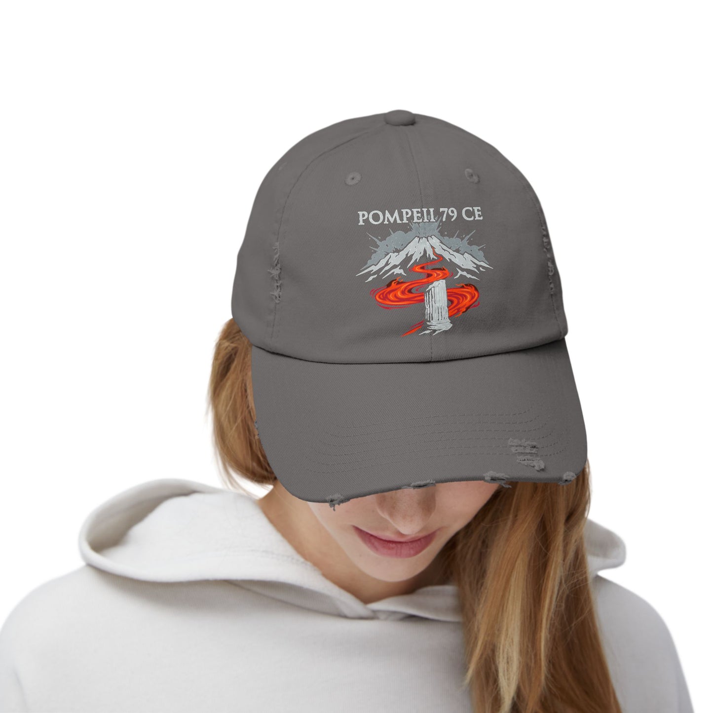 Pompeii 79 CE Vesuvius Unisex Distressed Cap