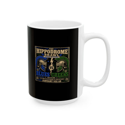Nika Riots Blues vs Greens  Ceramic Mug, (11oz, 15oz)