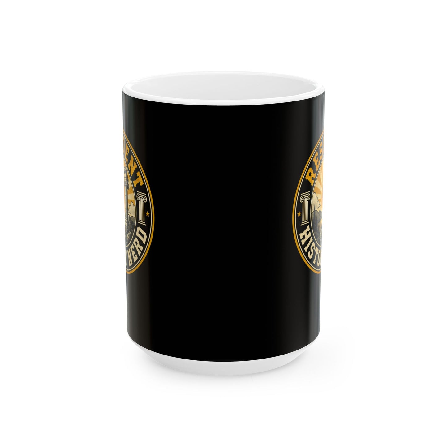 Resident History Nerd Badge Style Ceramic Mug, (11oz, 15oz)