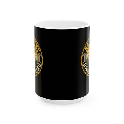 Resident History Nerd Badge Style Ceramic Mug, (11oz, 15oz)
