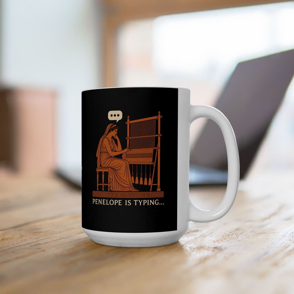 Odysseus Penelope Is Typing Red Figure Ceramic Mug, (11oz, 15oz)