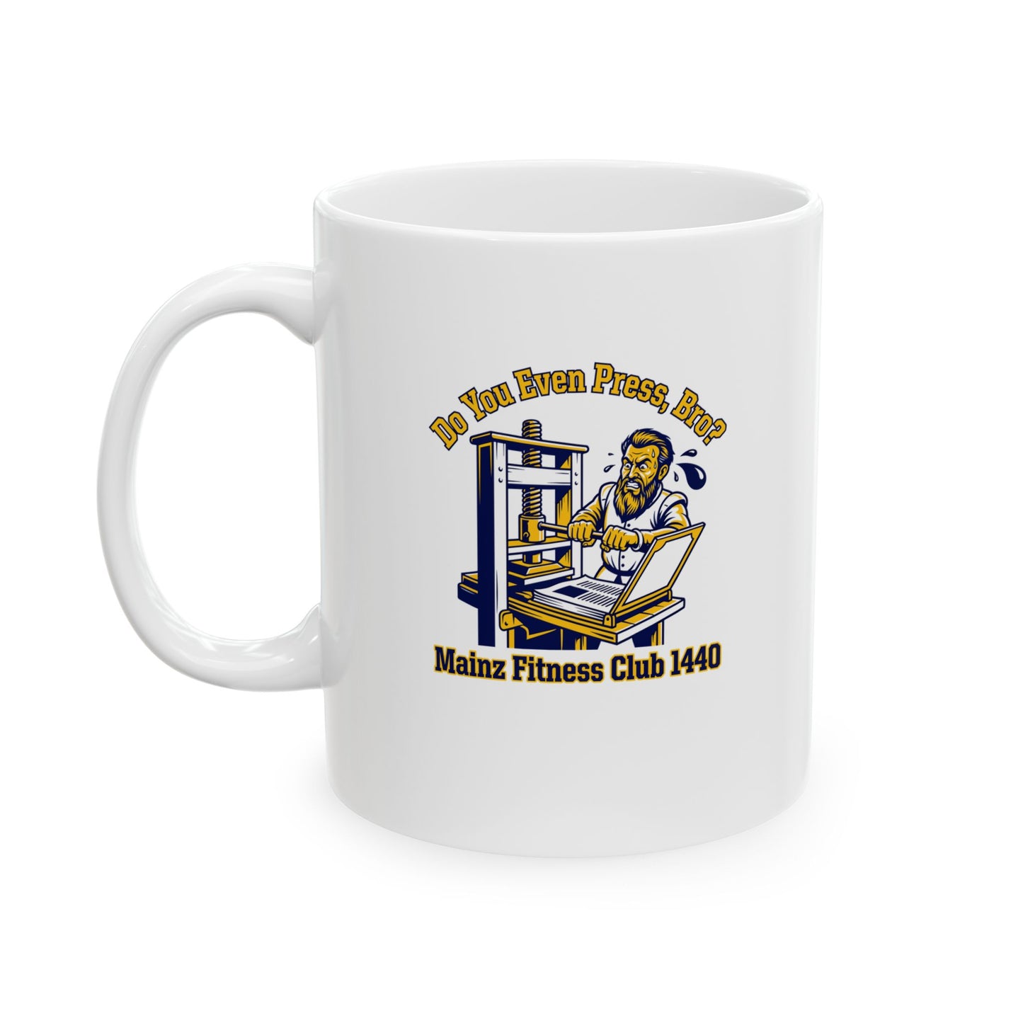 Gutenberg Fitness Club Ceramic Mug, (11oz, 15oz)