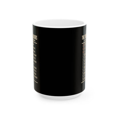 12 Labors Back Print Ceramic Mug, (11oz, 15oz)
