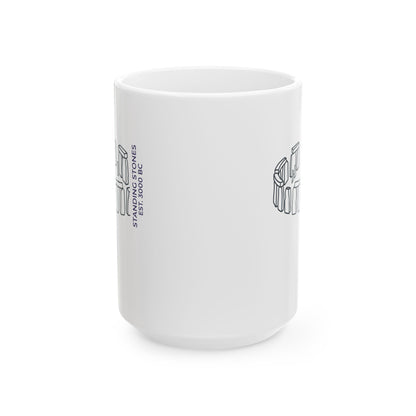 Minimalist Stone Henge Ceramic Mug, (11oz, 15oz)