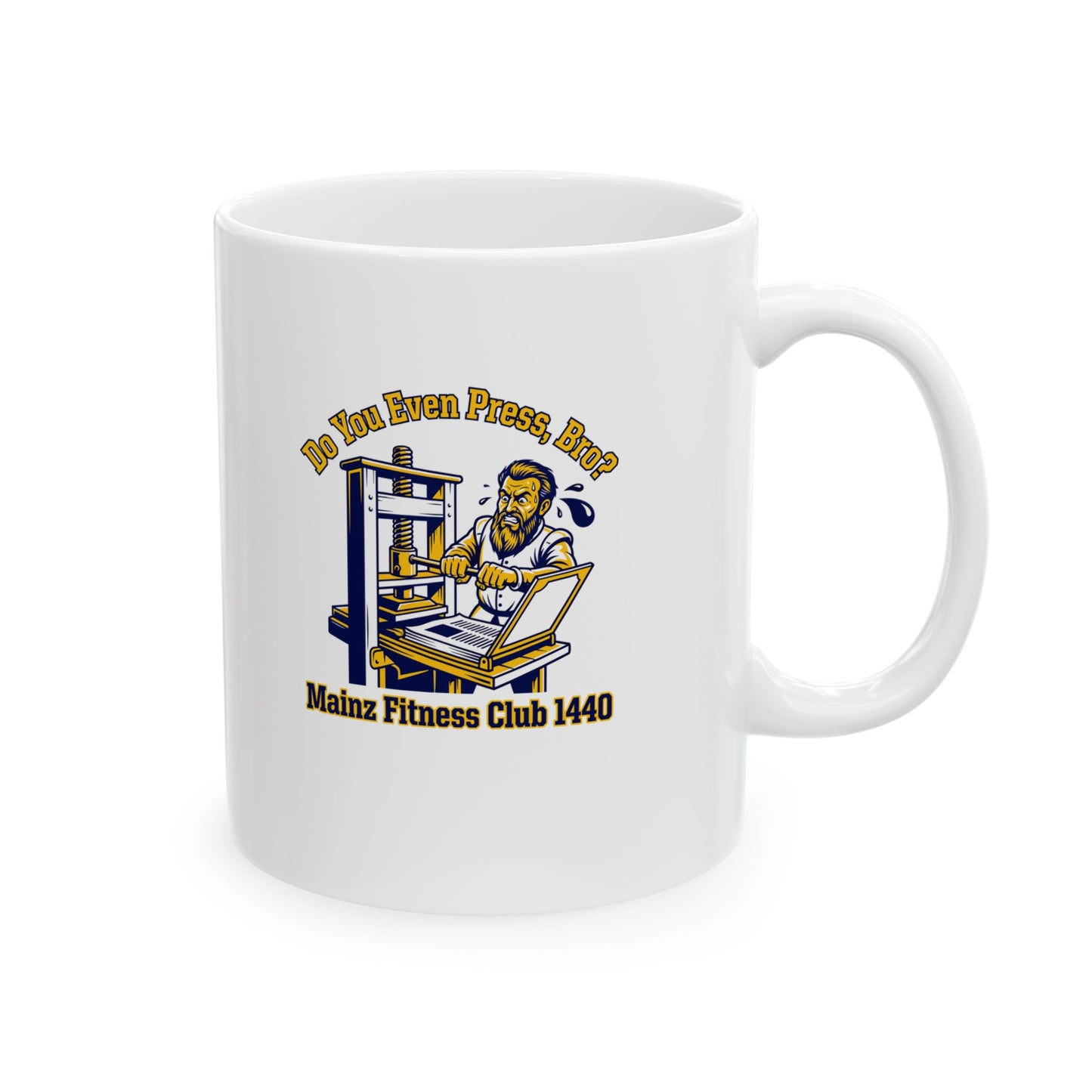 Gutenberg Fitness Club Ceramic Mug, (11oz, 15oz)