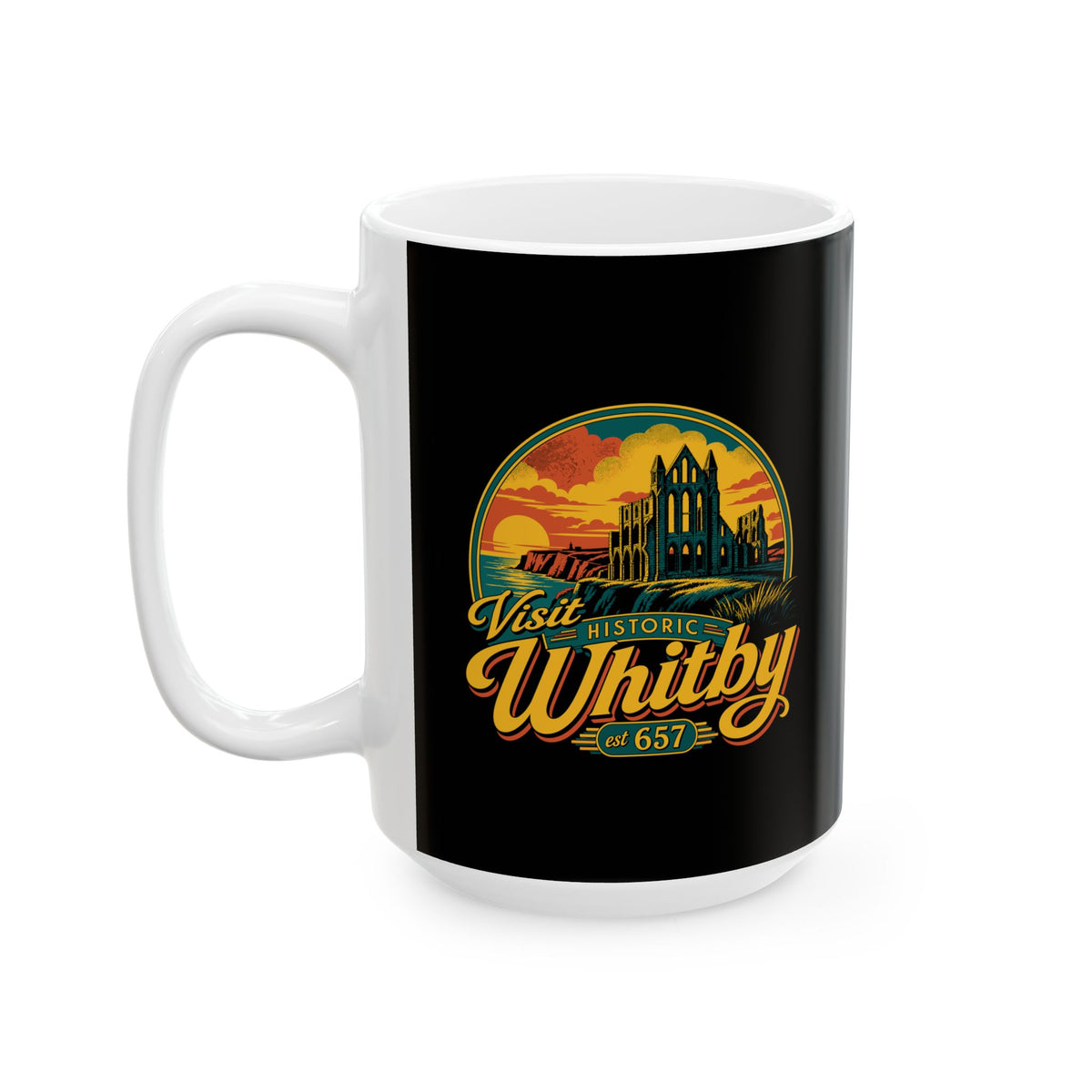 Visit Whitby Abbey Ceramic Mug, (11oz, 15oz)
