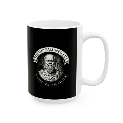 Socrates An Unexamined Life Is Not Worth Living Quote Ceramic Mug, (11oz, 15oz)