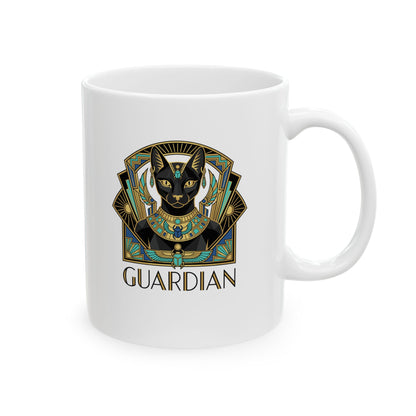 Bastet Guardian Art Deco Ceramic Mug, (11oz, 15oz)