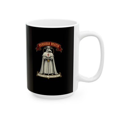 Yersinia Pestis Plague Doctor Ceramic Mug, (11oz, 15oz)