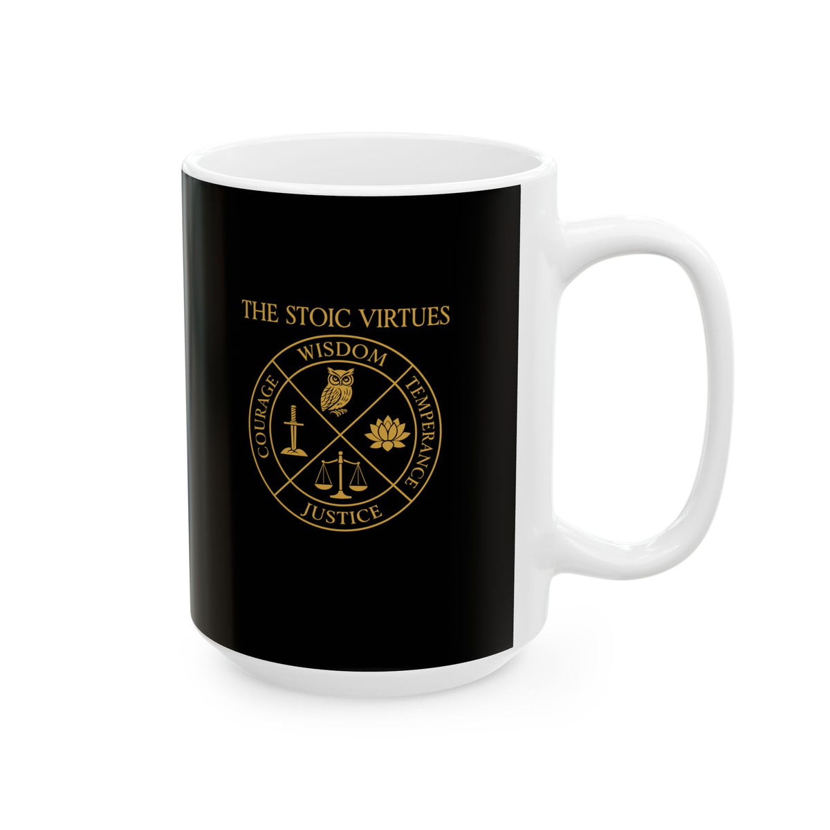 Stoioc Virtues Ceramic Mug, (11oz, 15oz)
