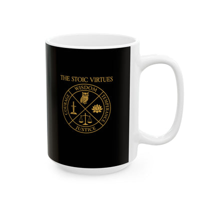 Stoioc Virtues Ceramic Mug, (11oz, 15oz)