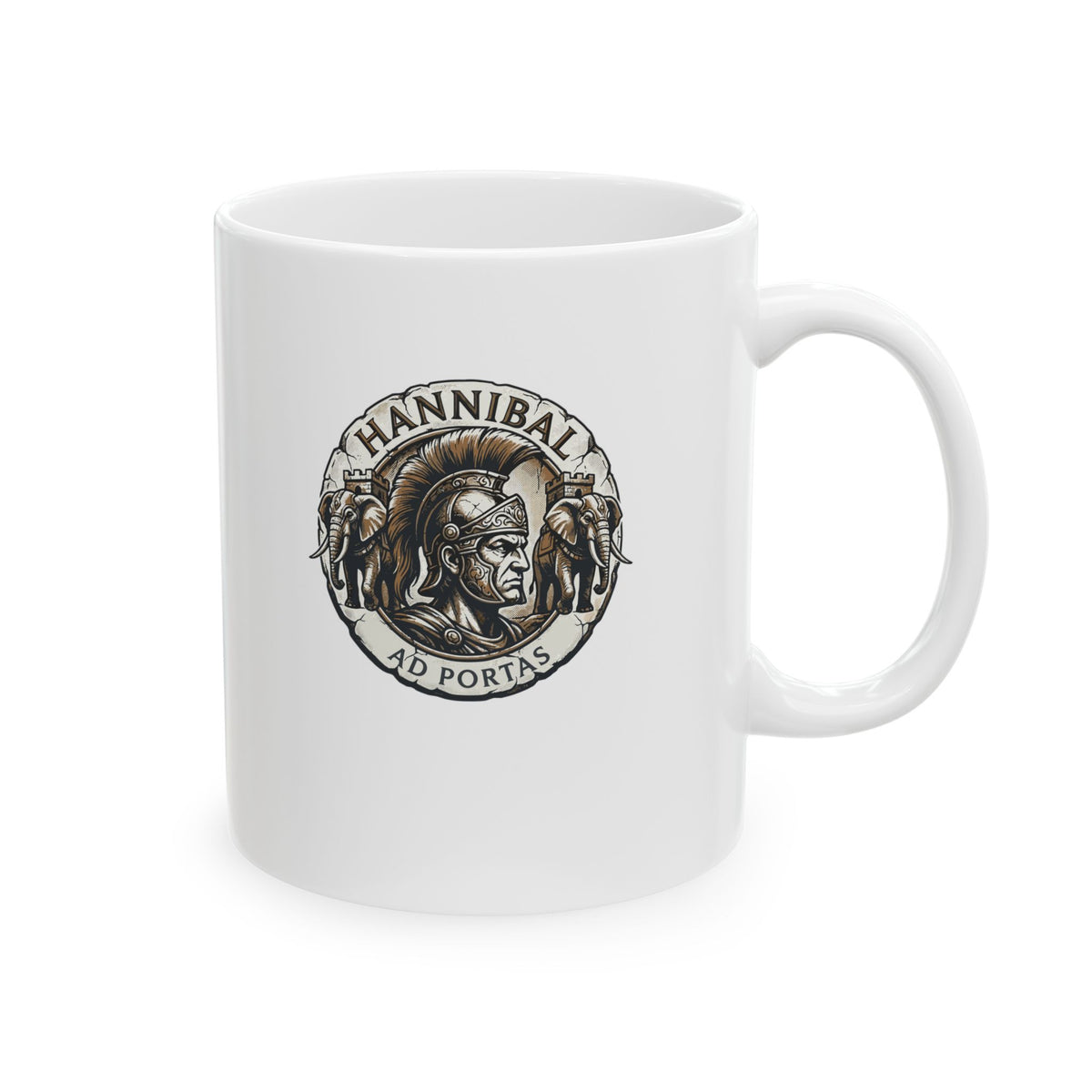 Hannibal Ad Portas Medallion Ceramic Mug, (11oz, 15oz)