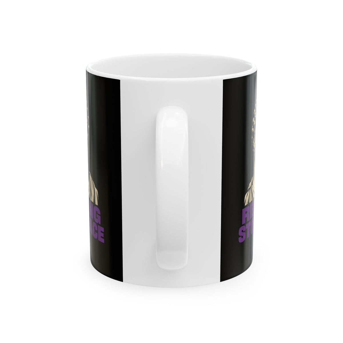Resting Stoic Face Screen Print Ceramic Mug, (11oz, 15oz)