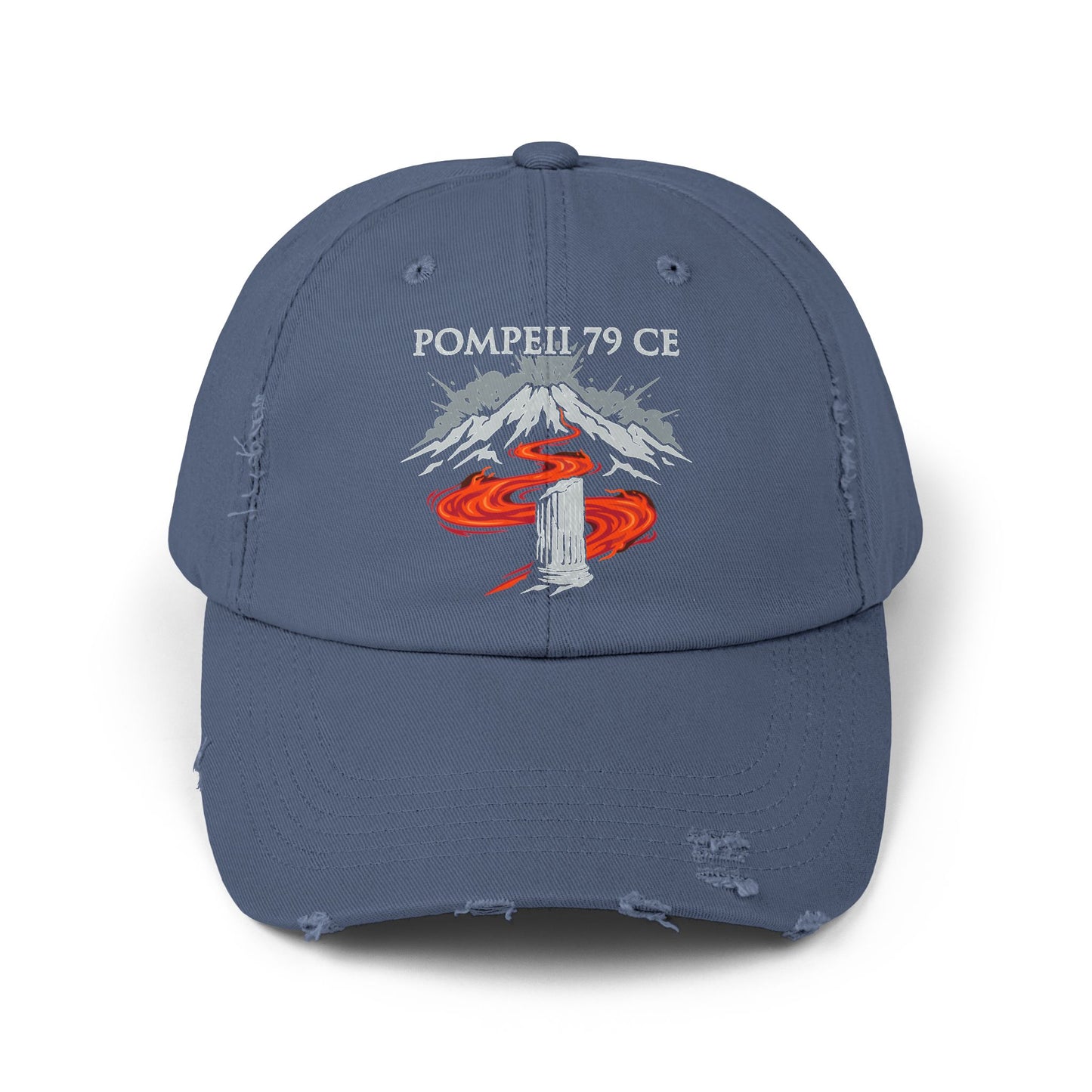 Pompeii 79 CE Vesuvius Unisex Distressed Cap
