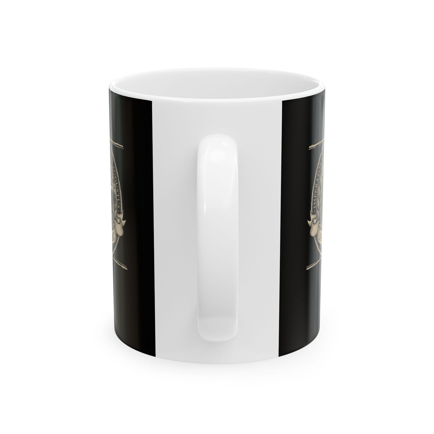 Emperor Domitian Fly Stylus Nobody Here in Latin Ceramic Mug, (11oz, 15oz)