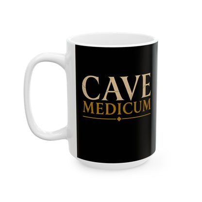 Carved Style Cave Medicum Beware the Doctor Ceramic Mug, (11oz, 15oz)