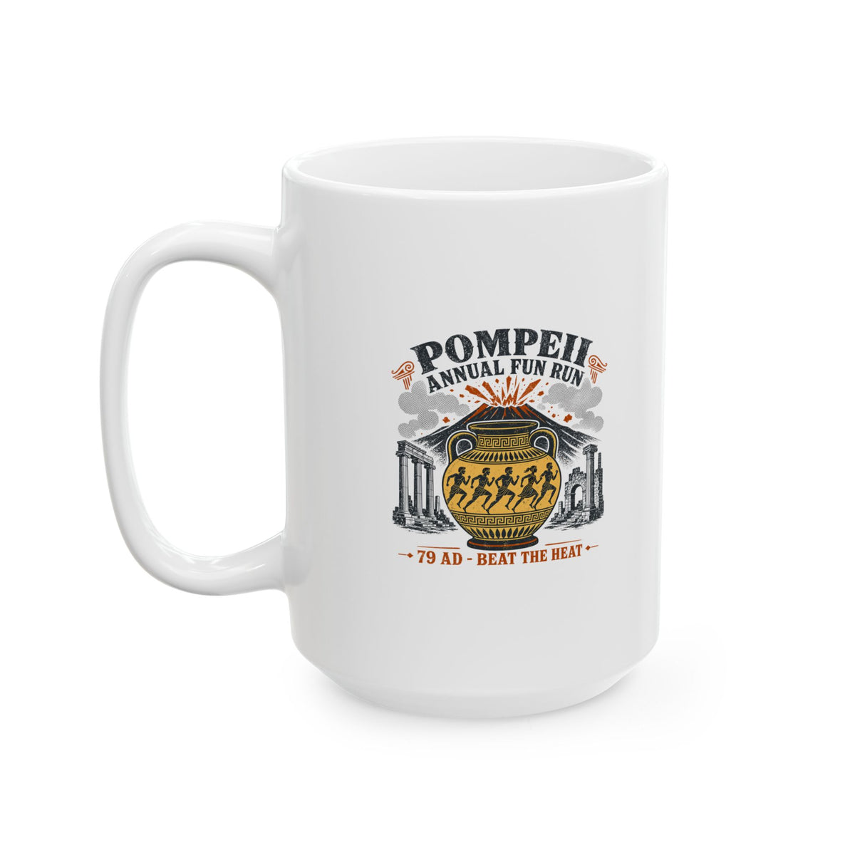 Pompeii Fun Run Beat the Heat Ceramic Mug, (11oz, 15oz)