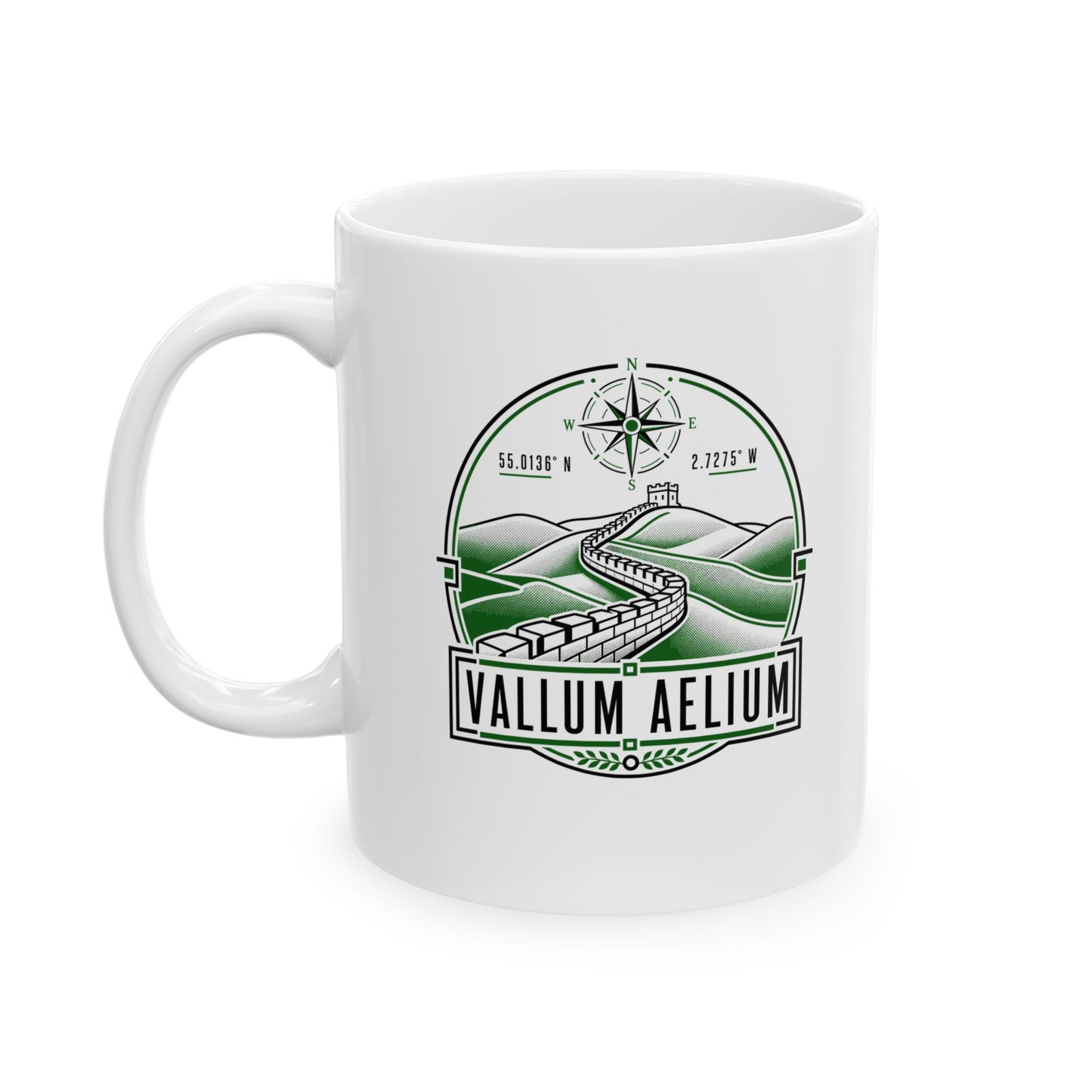 Vallum Aelium Hadrian's Wall Latin Ceramic Mug, (11oz, 15oz)