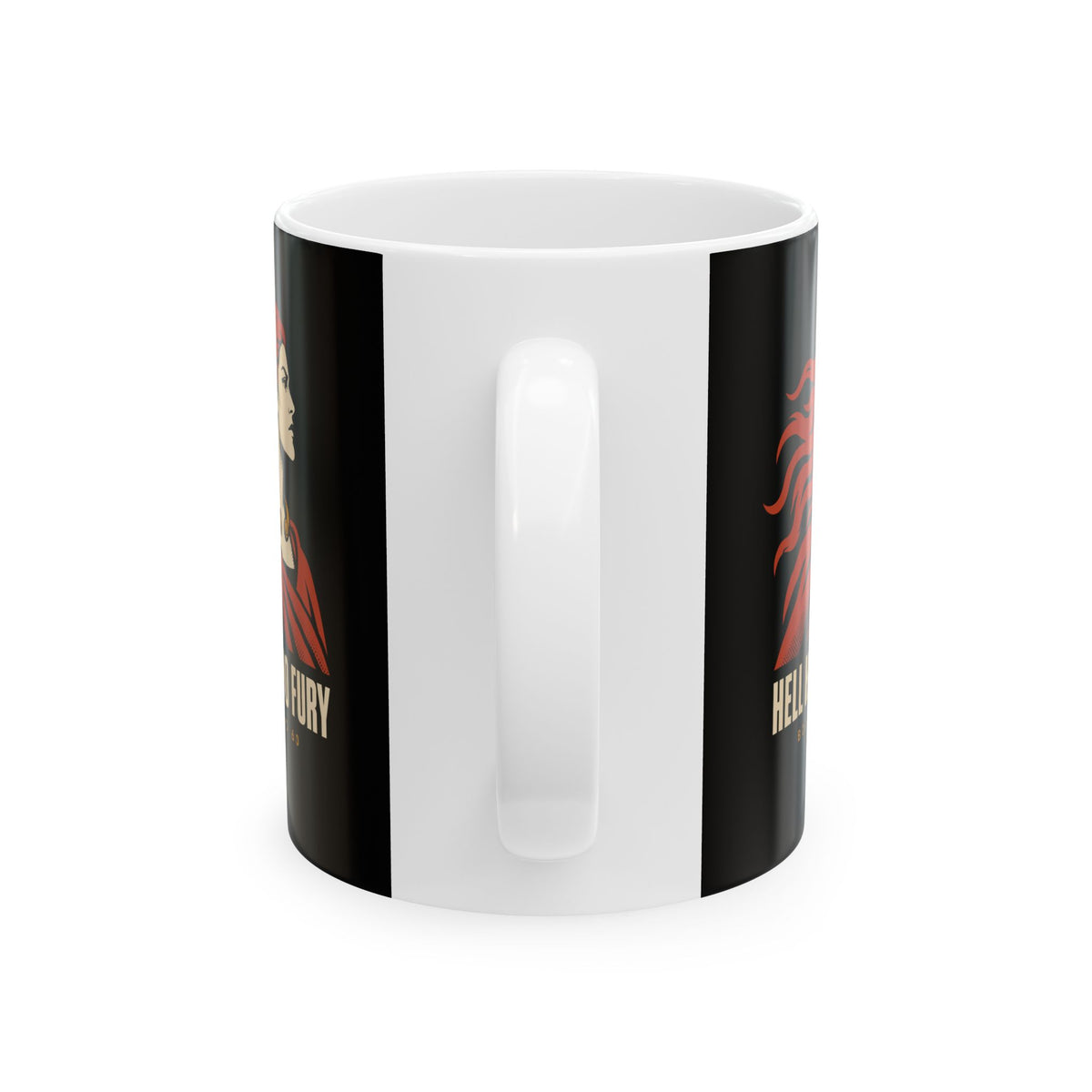 Boudica Hell Hath No Fury Flat Vector Ceramic Mug, (11oz, 15oz)