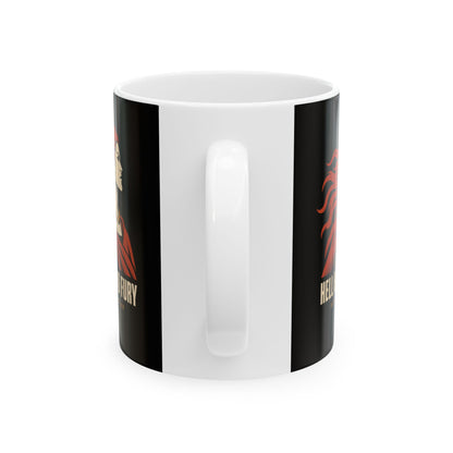 Boudica Hell Hath No Fury Flat Vector Ceramic Mug, (11oz, 15oz)