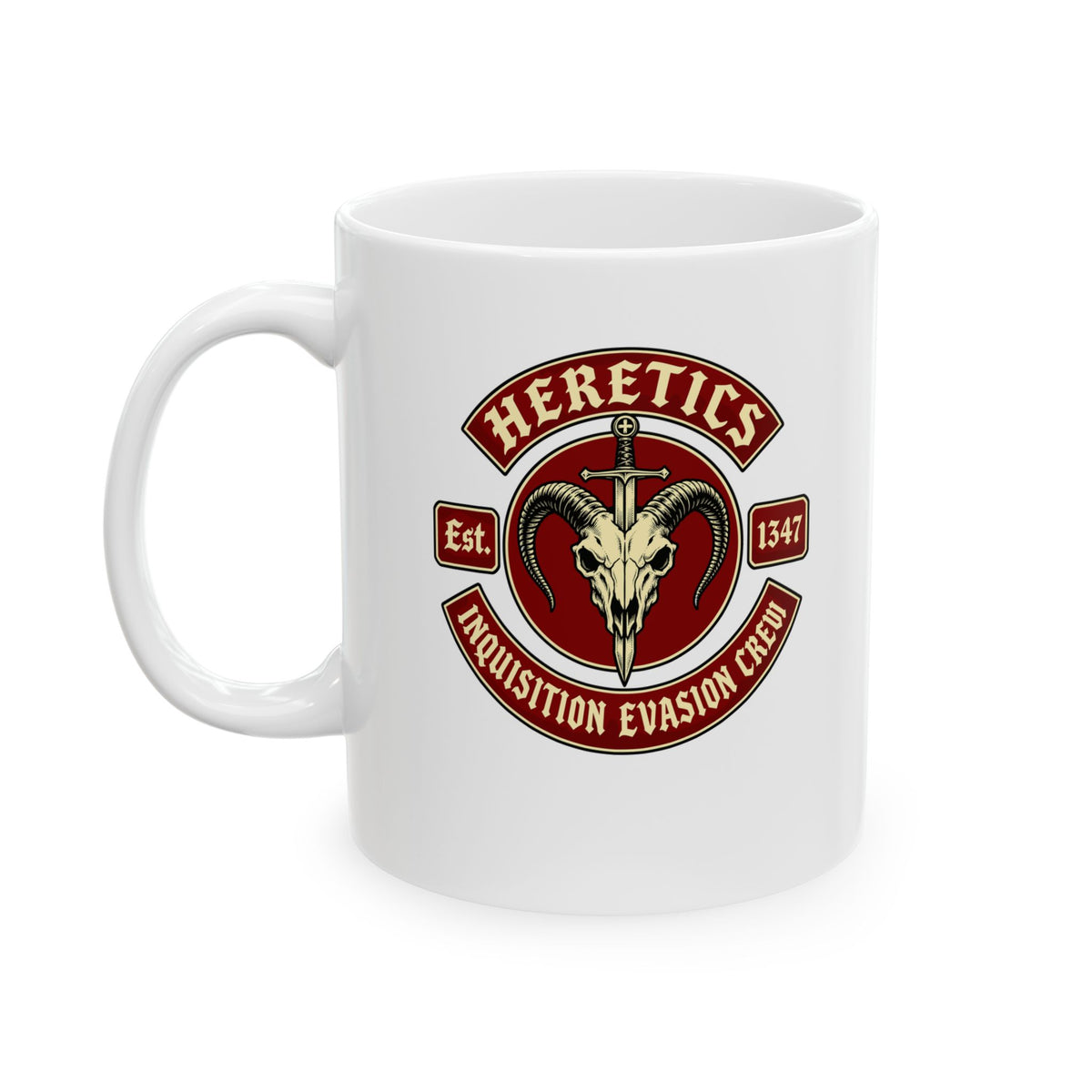 Heretics Inquisition Evasion Crew Ceramic Mug, (11oz, 15oz)