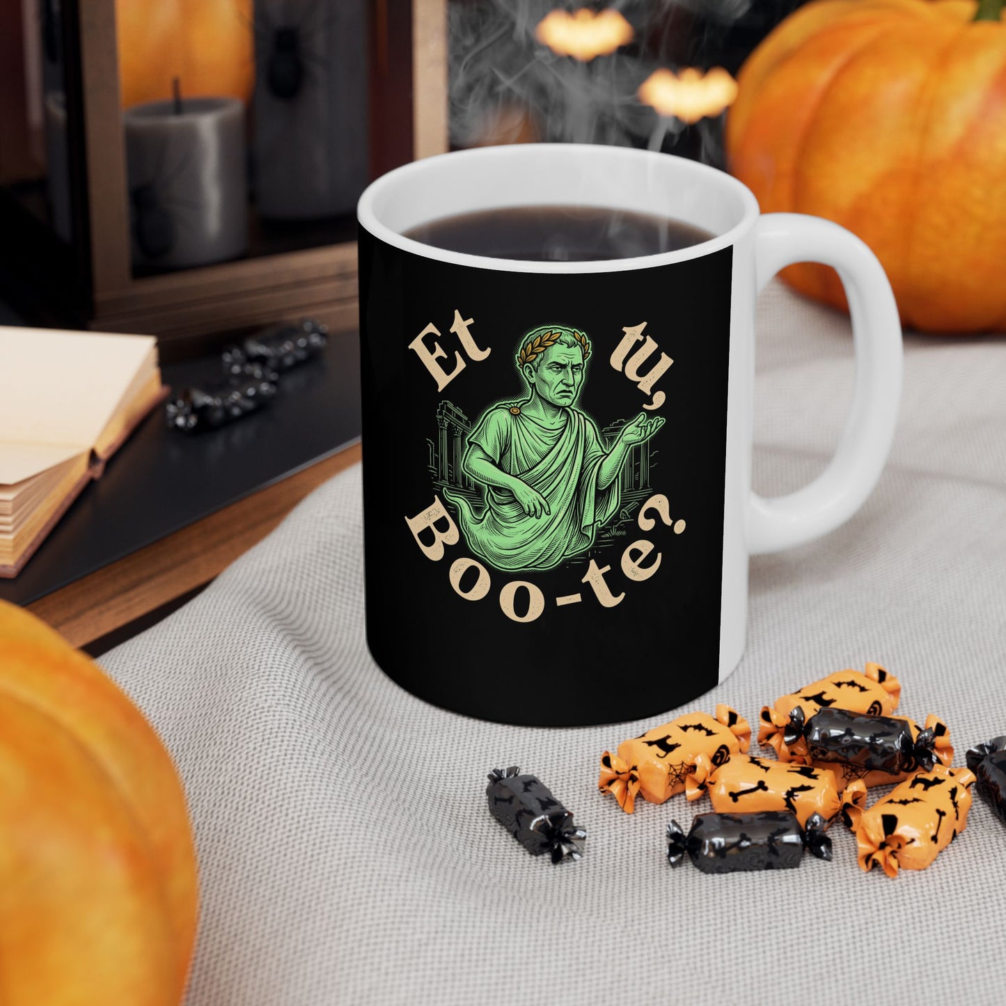 Caesar Ghost Et Tu Boo-Te Ceramic Mug, (11oz, 15oz)