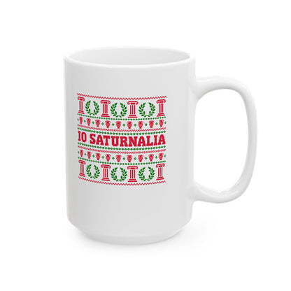 Io Saturnalia Ugly Sweater Ceramic Mug, (11oz, 15oz)